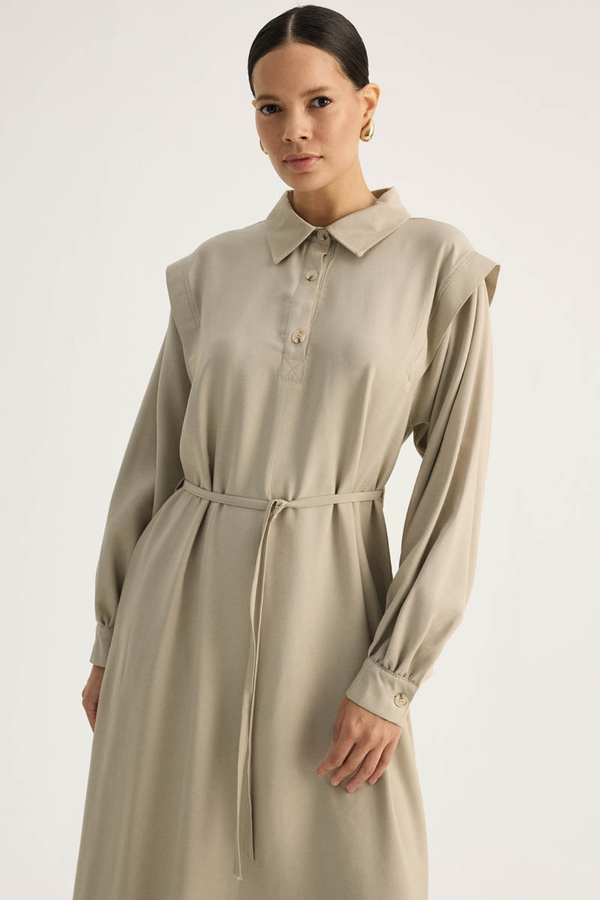 Polo Yaka Elbise Taş - 2