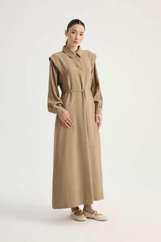 Polo Yaka Elbise Vizon - 5