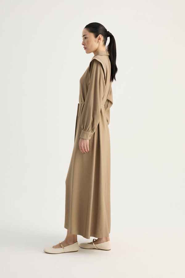 Polo Yaka Elbise Vizon - 7