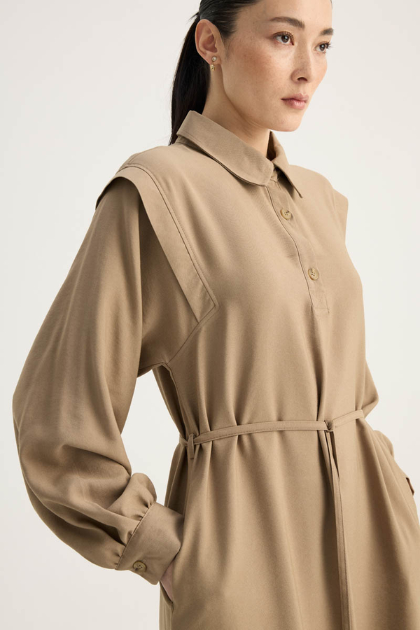 Polo Yaka Elbise Vizon - 9