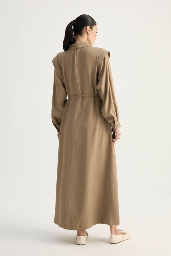 Polo Yaka Elbise Vizon - 12