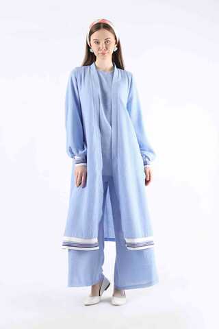 Zulays - Ribanalı Abaya Takım Bebe Mavisi