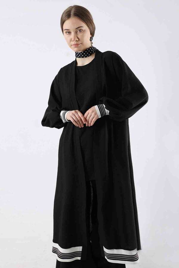 Ribanalı Abaya Takım Siyah - 2