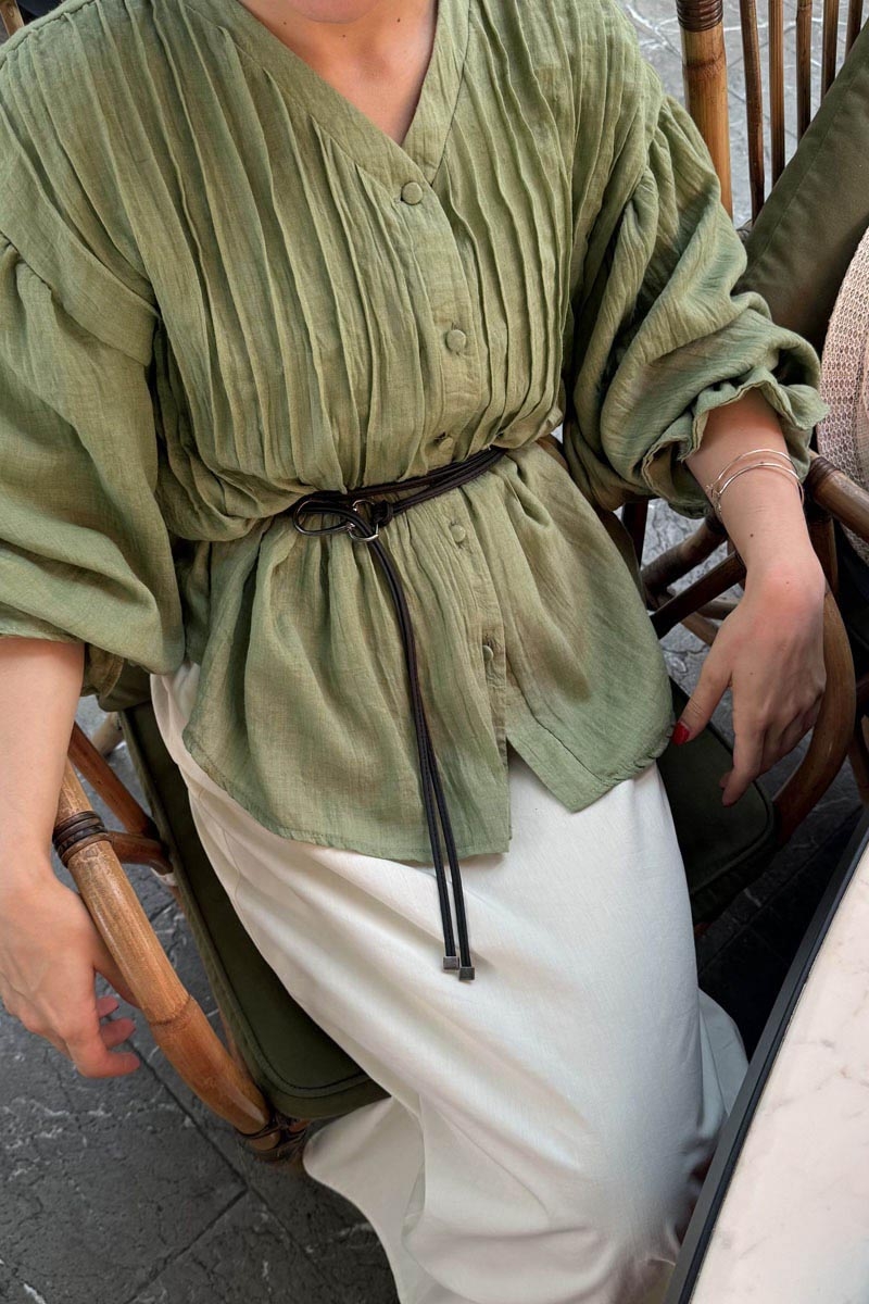 Ribbed Voile Shirt Soft Green