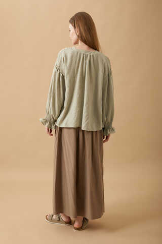 Ribbed Voile Shirt Stone - 19