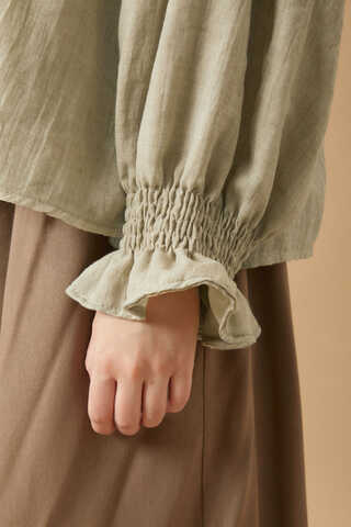 Ribbed Voile Shirt Stone - 12