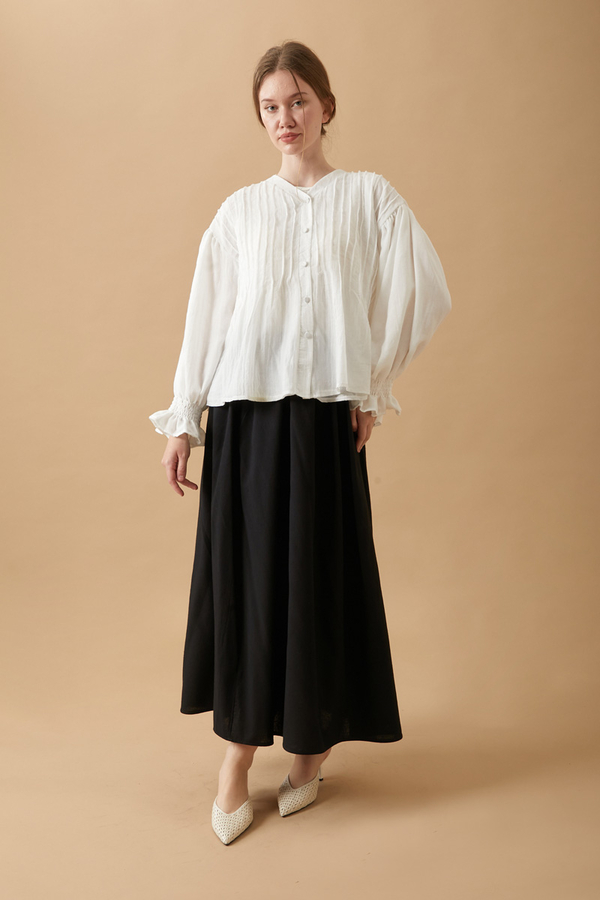 Ribbed Voile Shirt White - 17