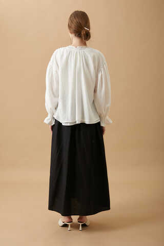 Ribbed Voile Shirt White - 21