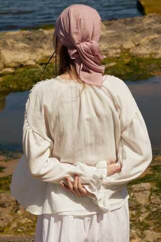 Ribbed Voile Shirt White - 13