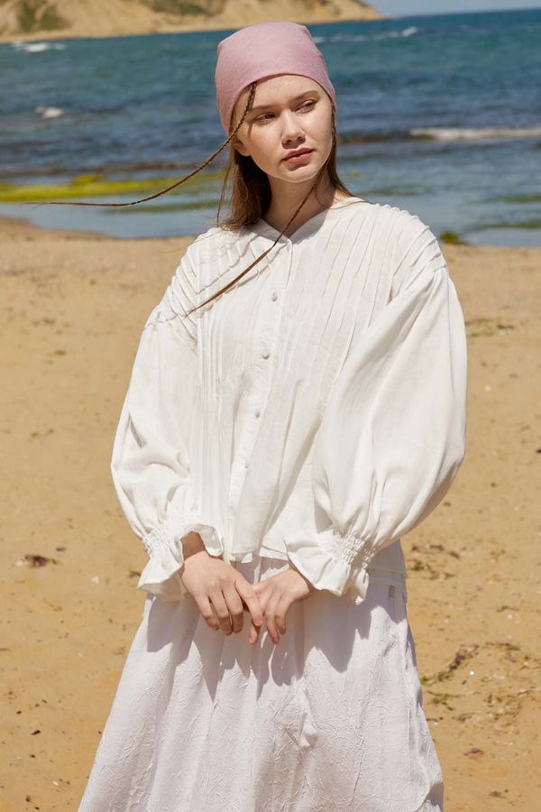 Ribbed Voile Shirt White - 5