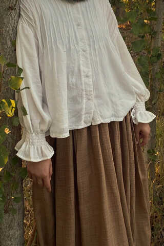 Ribbed Voile Shirt White - 1