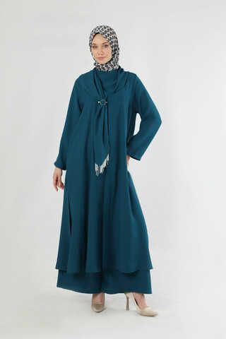 Scarf Abaya Suit Oil - 3