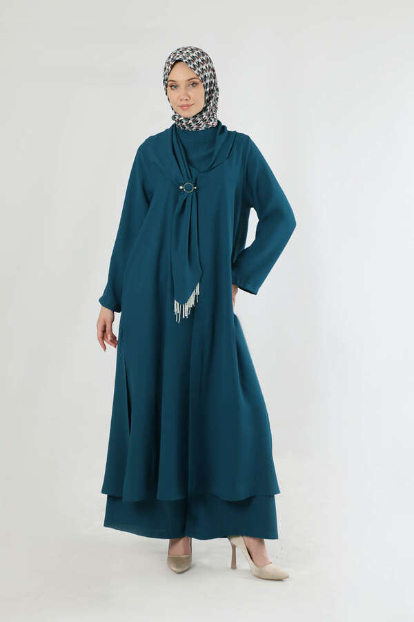 Scarf Abaya Suit Oil - 3