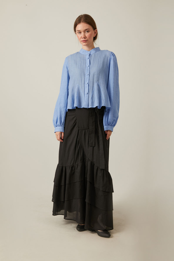 Short Voile Shirt Baby Blue - 2