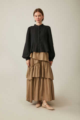 Short Voile Shirt Black - 1