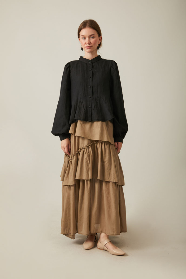 Short Voile Shirt Black