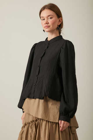 Short Voile Shirt Black - 2