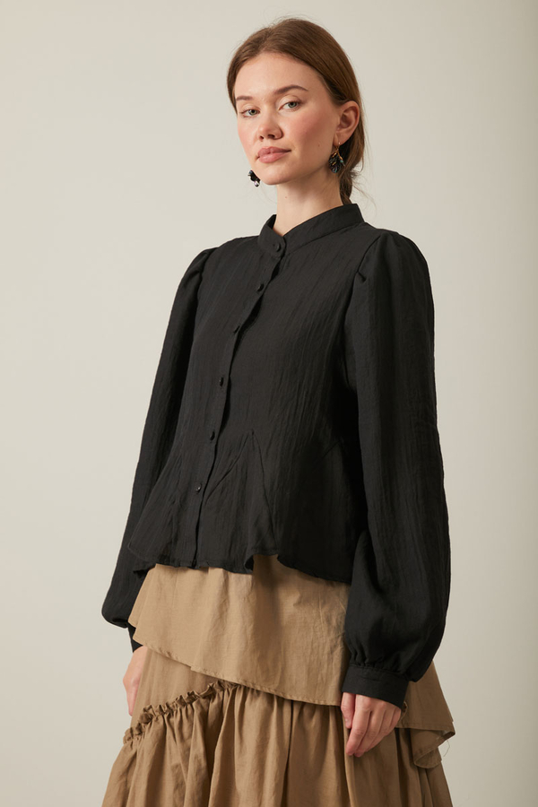 Short Voile Shirt Black - 2