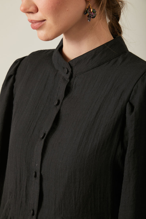Short Voile Shirt Black - 8