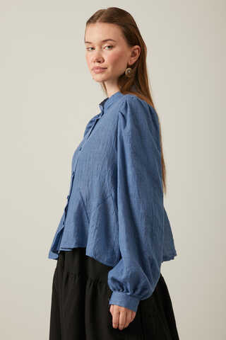 Short Voile Shirt Indigo - 4