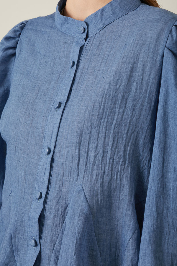 Short Voile Shirt Indigo - 5