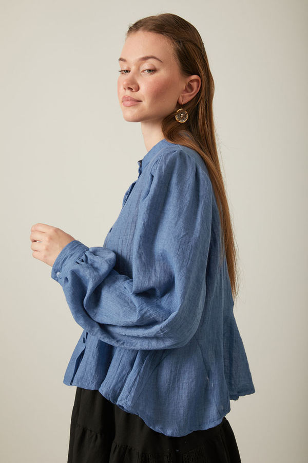 Short Voile Shirt Indigo - 7