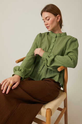 Short Voile Shirt Soft Green - 18