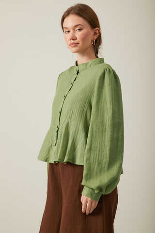 Short Voile Shirt Soft Green - 10