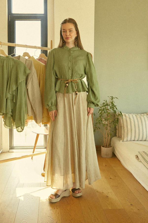 Short Voile Shirt Soft Green