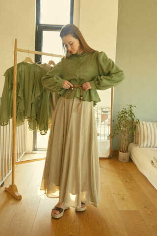 Short Voile Shirt Soft Green - 5