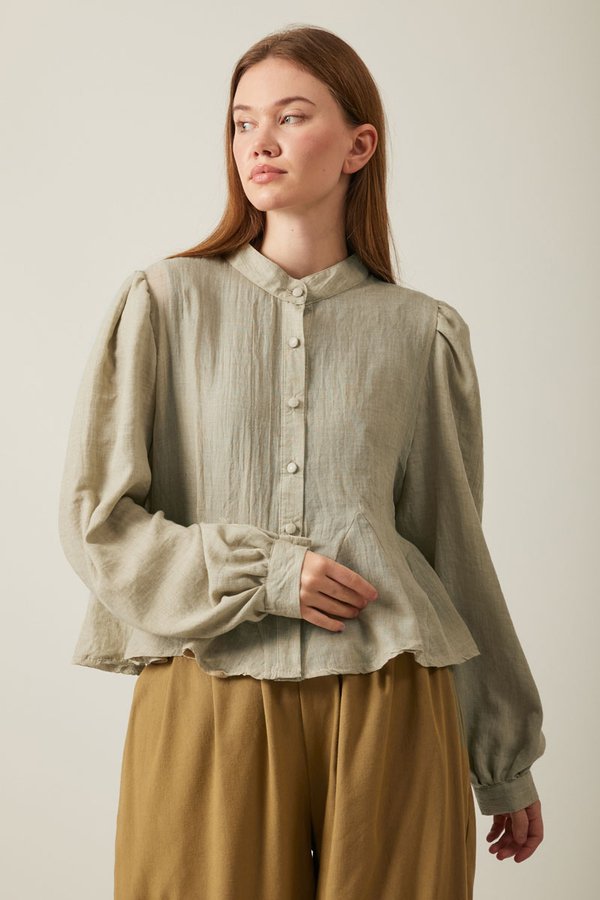 Short Voile Shirt Stone - 7