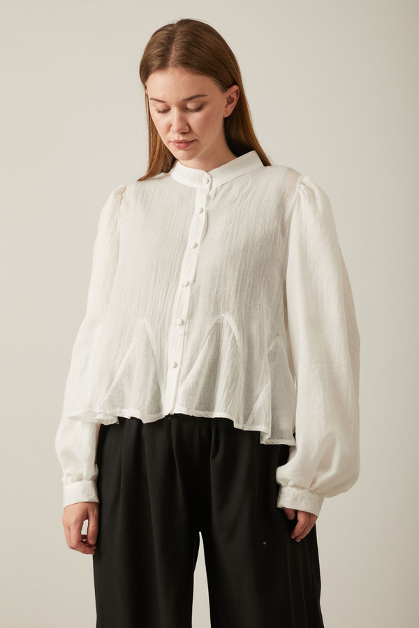 Short Voile Shirt White - 5