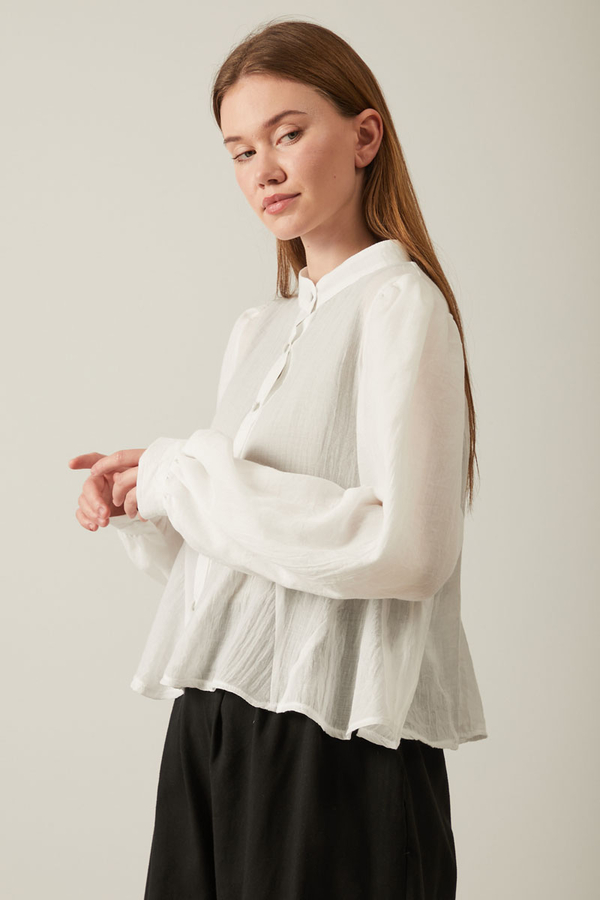 Short Voile Shirt White - 6