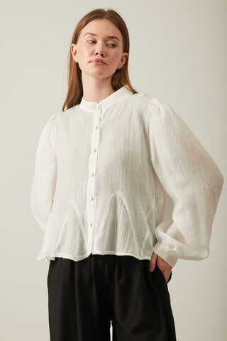 Short Voile Shirt White - 7