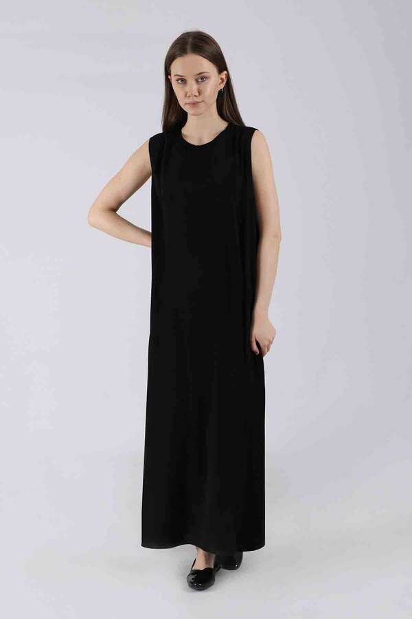 Zulays - Sıfır Kol İçlik Elbise Siyah