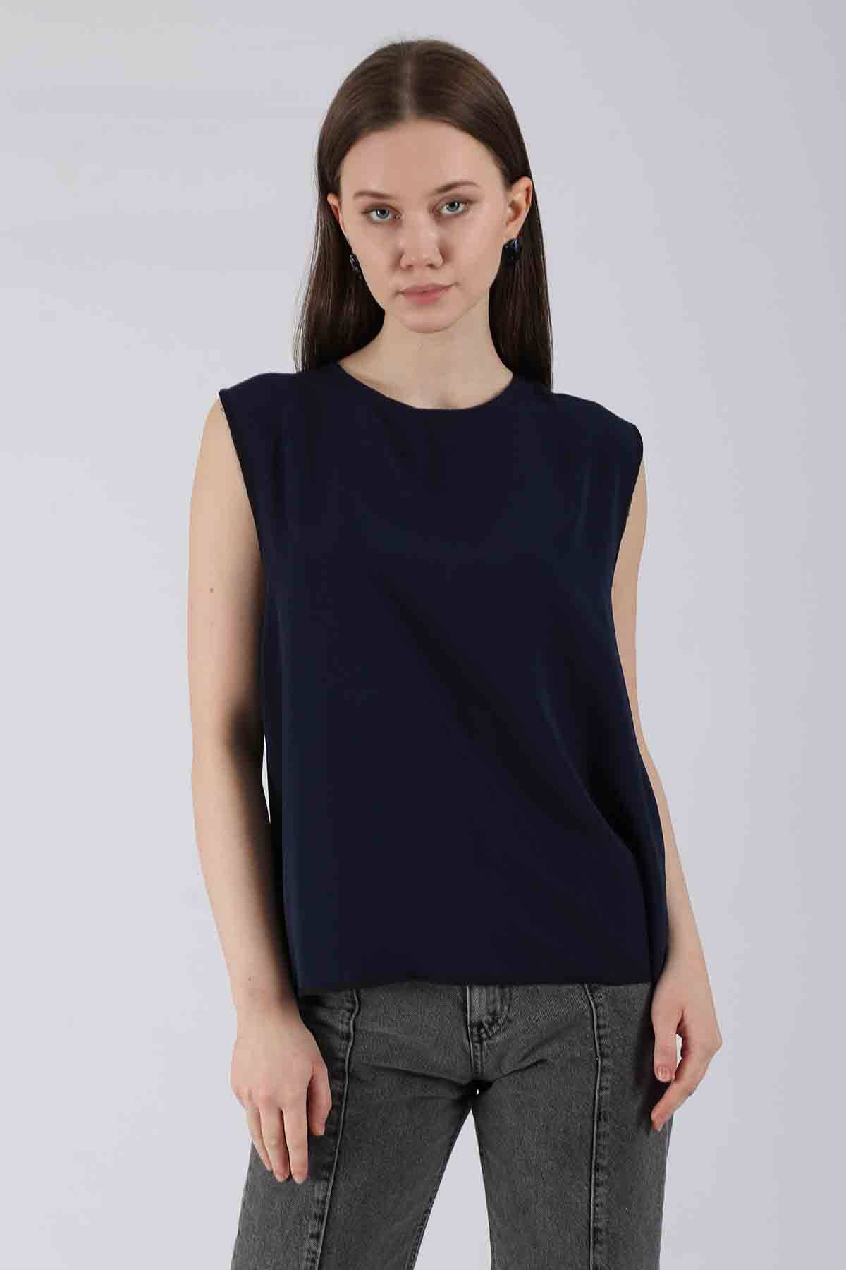 Sıfır Kol Kısa İçlik Lacivert