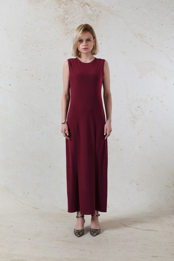 Likralı İç Elbise Bordo - 2