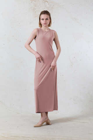 Likralı İç Elbise Gül Kurusu - 2