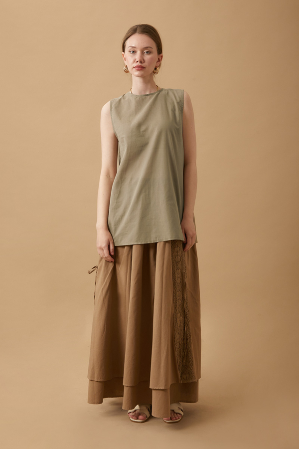 Sıfır Kollu Kısa Boy Vual Astar Vizon - 1