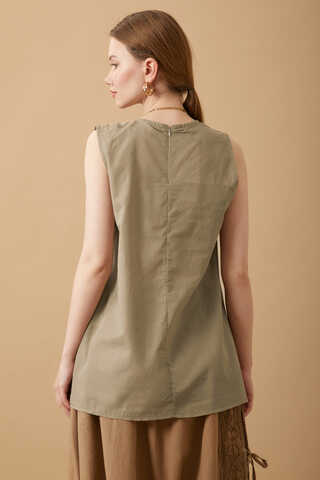 Sıfır Kollu Kısa Boy Vual Astar Vizon - 5