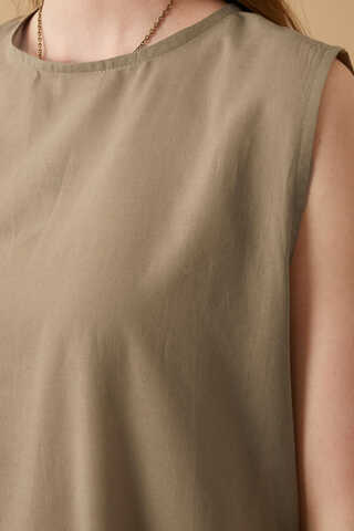Sleeveless Long Vual Slip Taupe - 5
