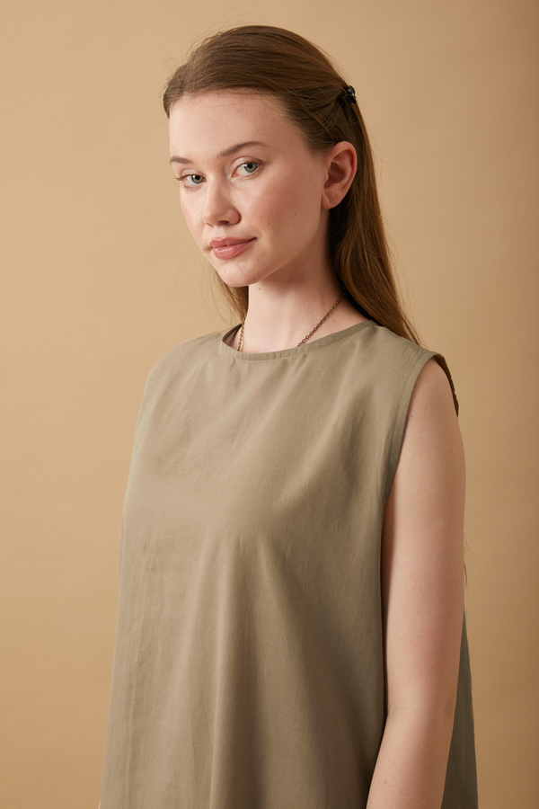 Sleeveless Long Vual Slip Taupe - 6