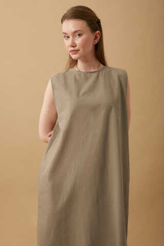 Sleeveless Long Vual Slip Taupe - 7