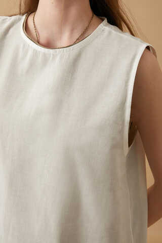 Sleeveless Long Vual Slip White - 4