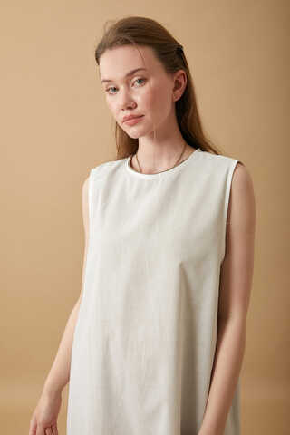 Sleeveless Long Vual Slip White - 2