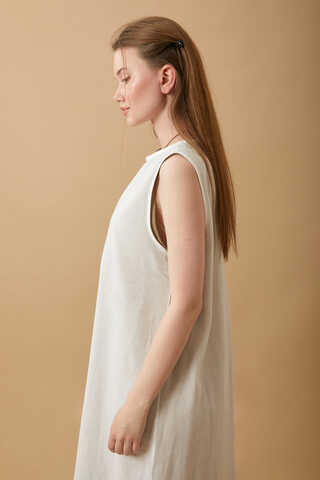 Sleeveless Long Vual Slip White - 5