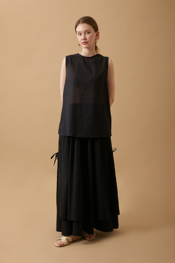 Sleeveless Short Vual Slip Black - 2