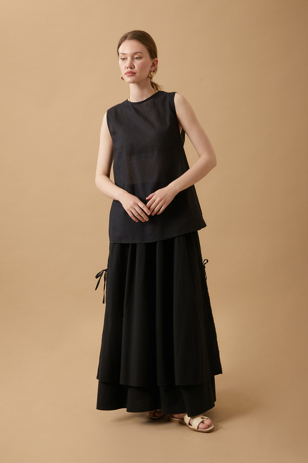 Sleeveless Short Vual Slip Black - 4