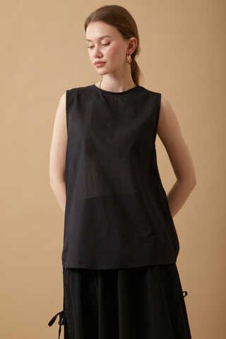 Sleeveless Short Vual Slip Black - 1