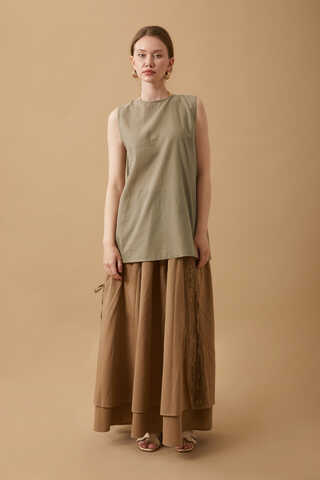 Sleeveless Short Vual Slip Mink - 1